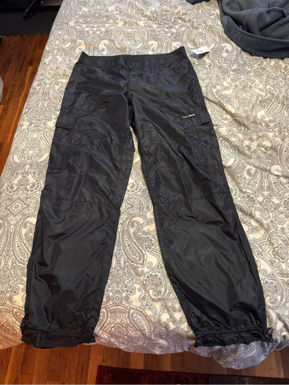 DKNY Black Nylon Cargo Track Pants